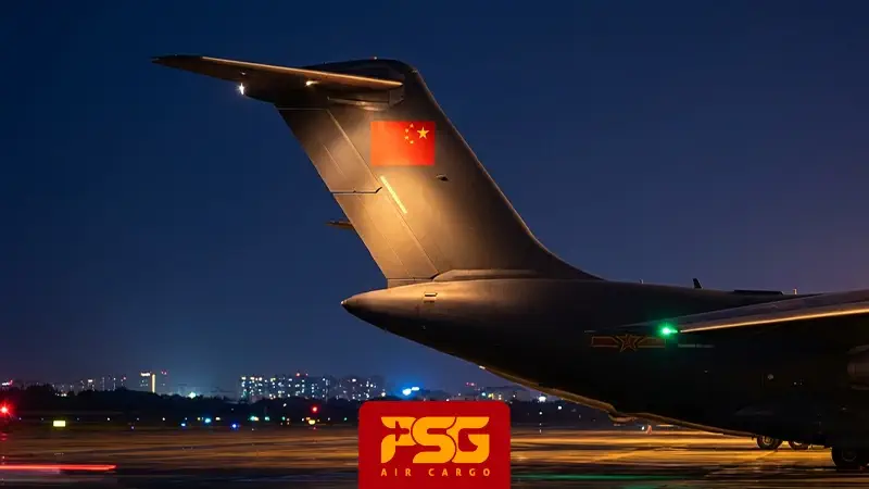 a Chinese plane transporting a freight