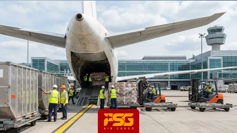 loading packages to airplanes. 