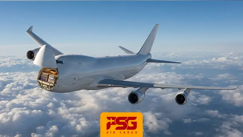 shipping freight by a plane.