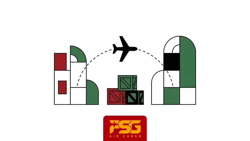 An airport to airport air freight transportation to the UAE
